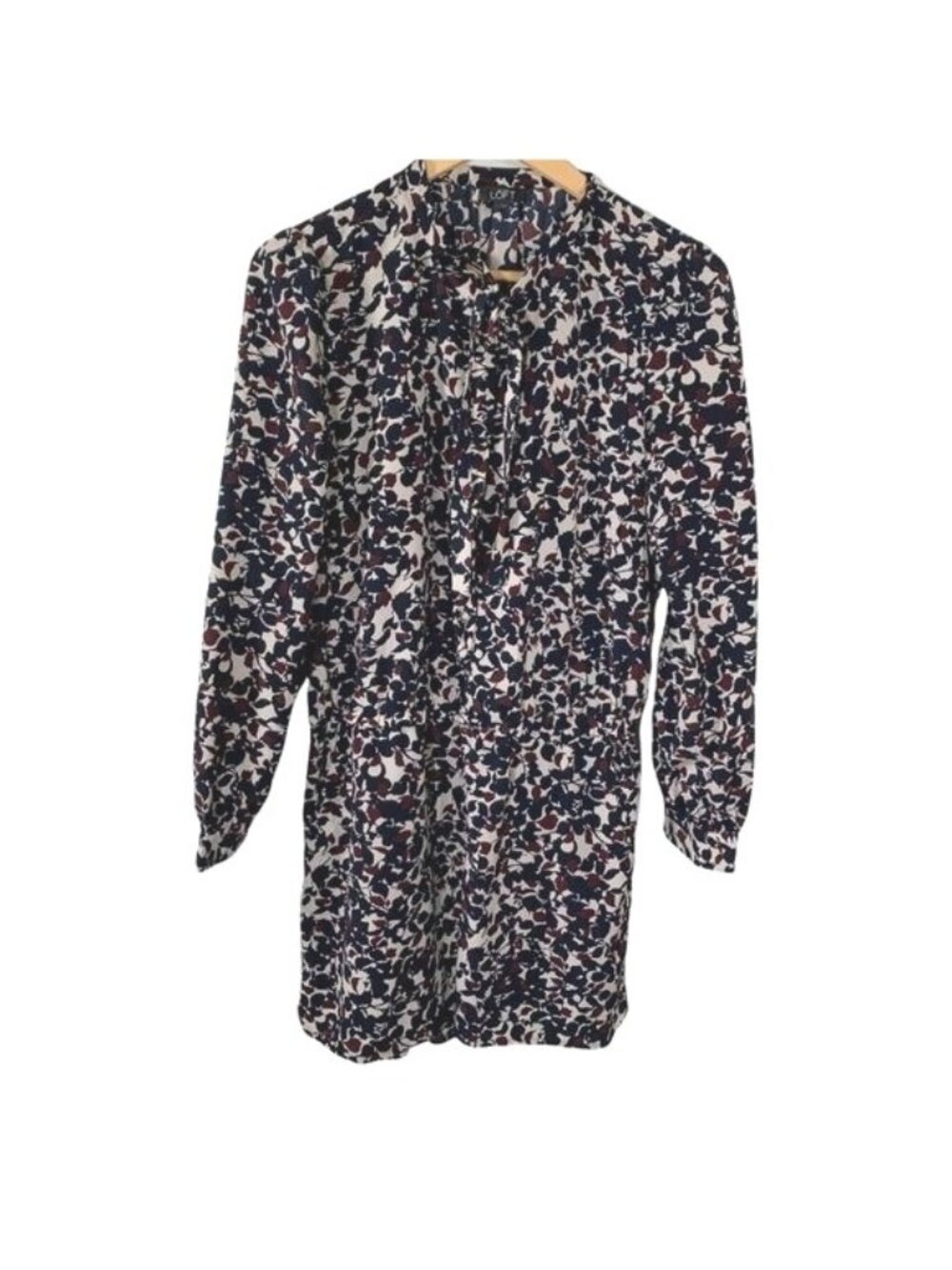 LOFT Romper Women's Size 4 Blue Cream Floral Long Sleeve Boho Cottagecore